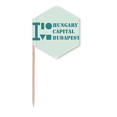 Imagem de Capital da Hungria, Budapest Art Deco, presente, bandeiras de palito, palitos de cupcake, festa comemoração