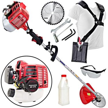 Imagem de Roçadeira Profissional Lateral Nakashi T270N 25.4CC 2T á Gasolina Com Empunhadura Circu...