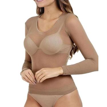 Lupo Second Skin Women's Long Sleeve Sheer See Through Mesh Top