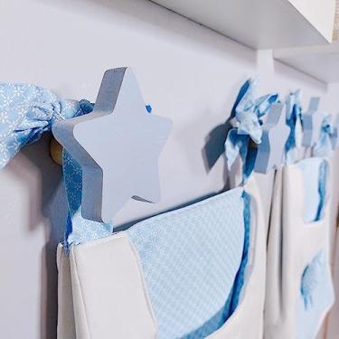 Imagem de 2 Penduradores De Parede Estrela Colorida Mdf Laminado