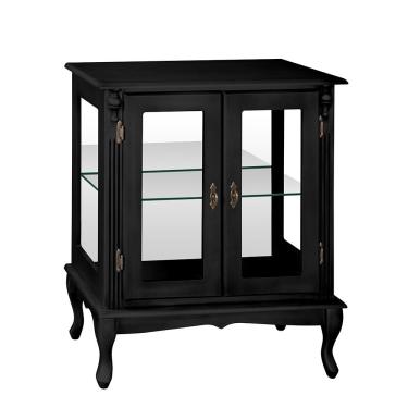 Imagem de Vitrine Baixa Antique Com 1 Prateleira De Vidro Preta
