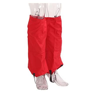 Imagem de Polainas de perna de neve, capa para bota de caminhada, à prova d'água, unissex, resistência longa a manchas com gancho e laço, com bolsa de armazenamento para montanhismo(vermelho)