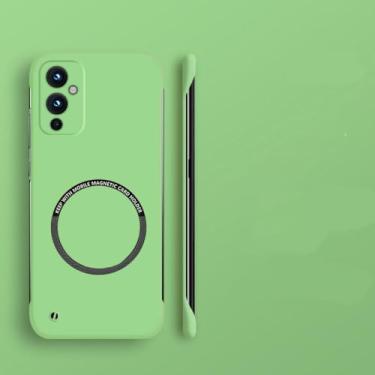 Imagem de Capa de telefone magnética sem moldura para PC rígido para Oneplus 10 Pro 9R 9RT 10R 10T 11 9 8T 7T 8 7 Pro Capa fina fosca, verde claro, para OnePlus 7T