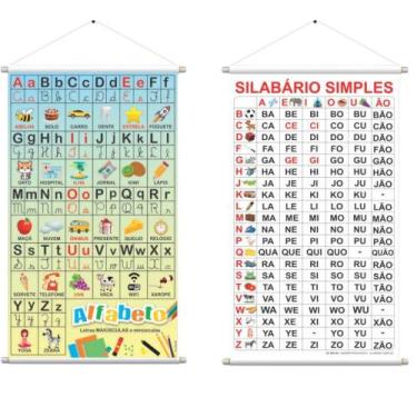 Imagem de Kit Banner Pedagógico Silabário Simples E Alfabeto Com Fotos - Oc Shop