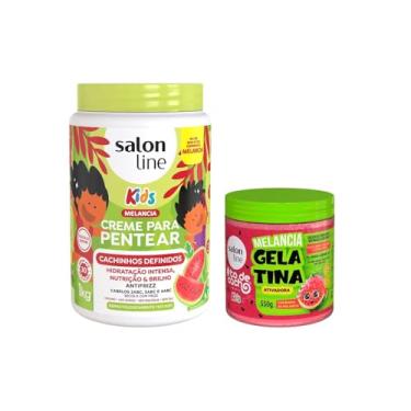 Imagem de Salon Line, Kit Kids com Creme de Pentear Cachinhos Definidos + Gelatina #TodeCacho, Veganos - Para Ondulados, Cacheados e Crespos, 1kg e 550g