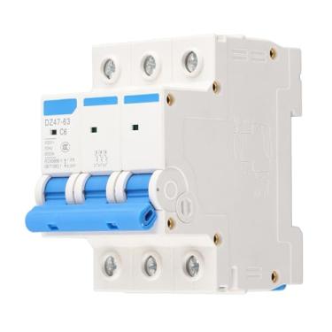 Imagem de AC 400V 6/10/16/20A 3 Pólos Disjuntor Miniatura Disjuntor de Segurança MCB DZ47-63 AC 400V 6/10/16/20A, Disjuntor (6A)
