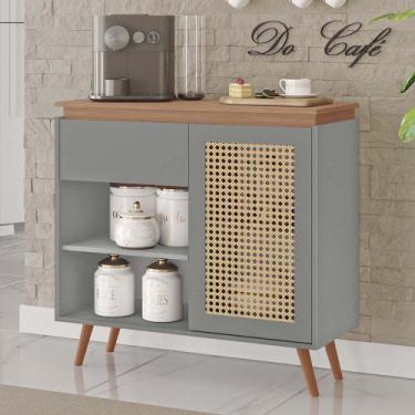 Imagem de Buffet Bourbon 100% MDF 1 Porta 1 Gaveta e Pés Estilo Retrô Tuboarte, 