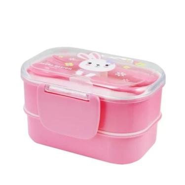 Imagem de Pote Para Lanche De 2 Andares Infantil Bebê 400ml Lancheira Marmita Ro