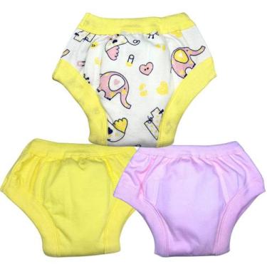 Imagem de Kit 3 Calcinhas Treinamento Desfralde Bebê Infantil Elefante - Minha E