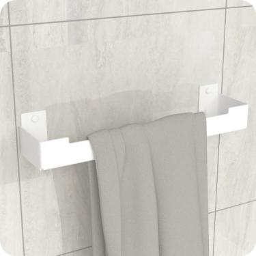 Imagem de Porta Toalha Rosto Suporte Banheiro Toalheiro Branco ELG - MetalCromo