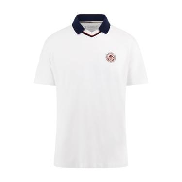 Imagem de GUESS Camisa polo masculina de manga curta com coração, Branco puro, P