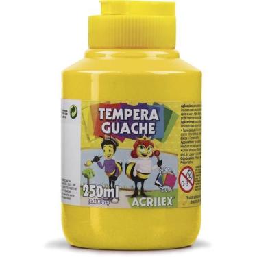 Imagem de Tinta Tempera Guache Escolar Atóxica Acrilex - Pote 250ml, Amarelo Our