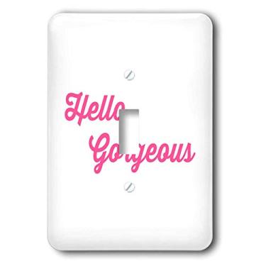 Imagem de 3dRose Tampa de interruptor de luz lsp_306268_1, imagem de rosa Hello linda citação