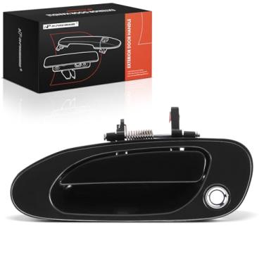 Imagem de A-Premium Maçaneta externa dianteira esquerda do lado do motorista com fechadura compatível com Honda Accord 1994 1995 1996 1997, preto liso, substituição # 04727-SV1-A00ZE, 72180-SV4-013ZJ