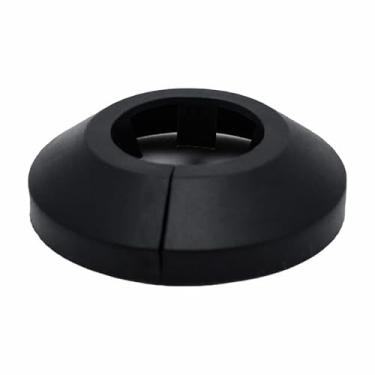 Imagem de Indprod Encaixe 2,54 cm de diâmetro externo flange de água cobertura de tubo preto radiador PP plástico 25mm colar de tubo de escudo para decoração de tubo de parede 2 peças
