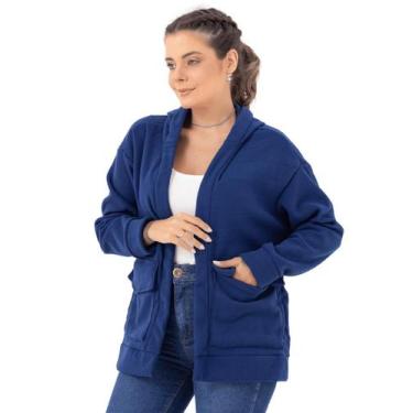 Imagem de Jaqueta soft peluciado capuz e bolso slim 5423.c1 - Virtude, Marinho, 