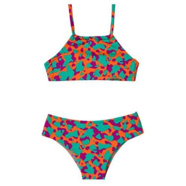 Imagem de Biquíni Frente Única Juvenil - Metida Moça, Abstrato pink power, 10