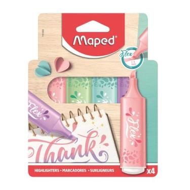 Imagem de Kit Marca Texto Maped Flex Pastel com 4 Cores