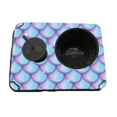 Imagem de Almofada Bandeja Pipoca Balde e 1 Copo Personalizado Escamas Sereia - 