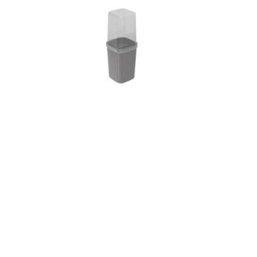 Imagem de Porta escova 380ml classic frisos preto plasutil
