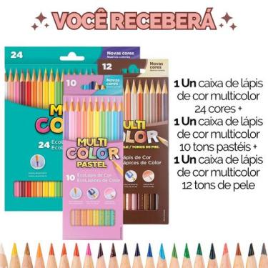 Imagem de Kit Lápis De Cor Colorido Pastel Tons De Pele Multicolor - Escolha Seu