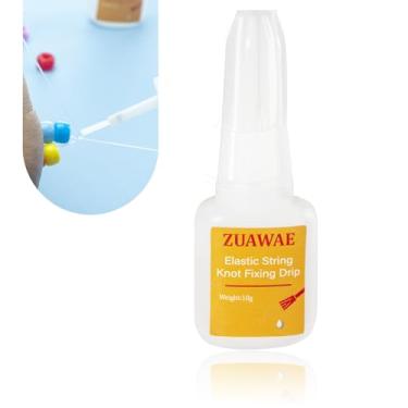 Imagem de ZUAWAE Cola de joias para cordão elástico - cola transparente para artesanato, cola de pulseira, suprimentos de pulseira para artesanato com strass, contas de argila, tecido, kit de fabricaç
