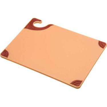 Imagem de San Jamar Tábua de corte de plástico Saf-T-Grip com gancho de segurança, 23 x 30 x 1 cm, marrom, (pacote com 6)
