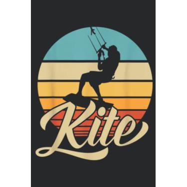 Imagem de Kite Kiteboarding Kitesurfing Surf retro gift Art: Lined Journal Notebook To Do Schedule, Medium 6x9 Inches, 100 Pages, Printed Cover