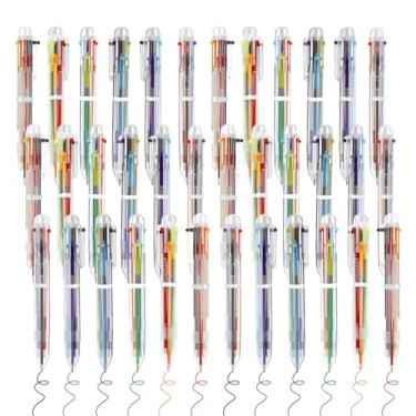 Imagem de Pacote com 36 canetas multicoloridas, 6 em 1, canetas esferográficas coloridas retráteis de 0,5 mm, lembrancinhas de festa, canetas esferográficas para crianças de 4 a 8 a 12 anos, 6 cores para