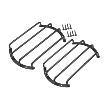 Imagem de REPAIROCK Universal Black Iron 20.3 cm Speaker Grill Bar Audio Speaker Subwoofer Grill Grille 20.3 cm 4 Bar Speaker Grille Bar Woofer Capa protetora com parafusos - Pacote com 2 peças de reposição