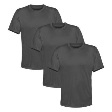 Imagem de Kit 3 Camiseta Masculina Lisa Algodão Qualidade - Basic Fashion, GG, G