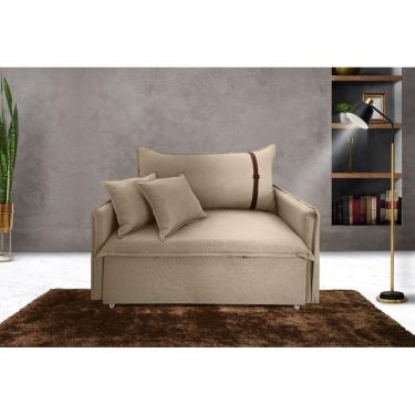 Imagem de Poltrona Sofá-cama Valence Premium 110cm SoftGel 33 - Linho Bege