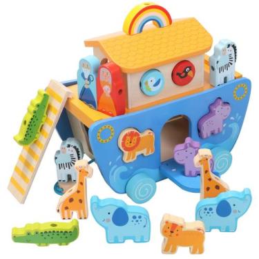 Imagem de Brinquedo de madeira Noah's Ark Tooysea com classificador de formas de