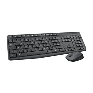 Imagem de Logitech Combo de mouse e teclado sem fio Mk235 cinza