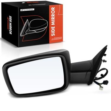 Imagem de A-Premium Espelho retrovisor elétrico do lado do motorista - compatível com Ram 1500, 2500 e Dodge Ram 1500, Ram 2500, Ram 3500 - Espelho retrovisor externo cromado dobrável manual aquecido com luz de