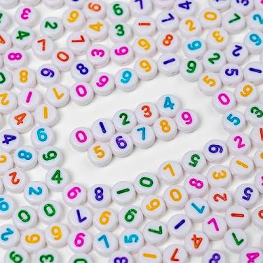 Imagem de Melius 500 peças de contas de acrílico para fazer joias, colares DIY, chaveiros, pulseiras (4x7 redondas, coloridas)