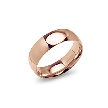 Imagem de Aliança de casamento de aço inoxidável de 6 mm com ajuste confortável, joia Silverline em tom de ouro rosa, tamanhos 5-13