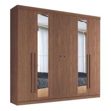 Imagem de Guarda Roupa Casal Com Espelho 6 Portas Sintra Jatobá