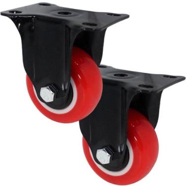 Imagem de Kit 4 Rodas Rodinhas Rodizio Reforçado Anti Risco De 75x32mm - Genéric
