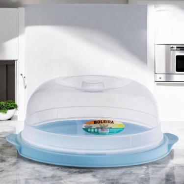 Imagem de Kit Boleira + Queijeira + Fruteira Porta Bolo Pudim Com Tampa Em Plast