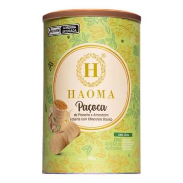 Imagem de Paçoca de Pistache e Amendoim com Chocolate Branco Linha Stevia Haoma 