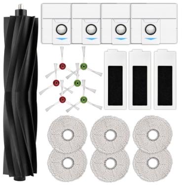 Imagem de (Pacote com 20) Peças de reposição Omni T20 para aspirador de pó ECOVACS DEEBOT T20 Omni/ T20e Omni/ T20 Max/T20 Pro, 1 escova de rolo, 6 escovas laterais, 4 sacos de pó, 3 filtros HEPA, 6 almofadas