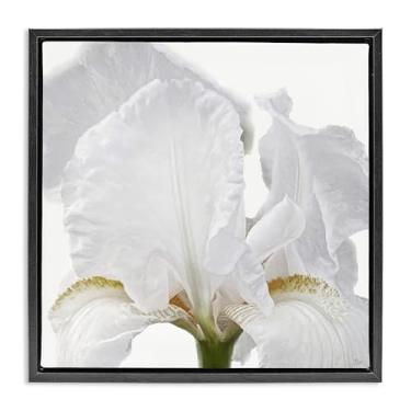 Imagem de Stupell Industries White Iris Close Up Tela flutuante moldura preta design de parede por Nan, 63 x 63 cm