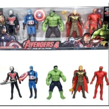 Imagem de Kit 5 Bonecos Super Heróis Avengers 15 Cm Articuláveis - Titan