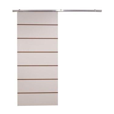 Imagem de Porta De Correr Branco Prime Frisada Kit Alumínio F09 - 210x110 - Vani