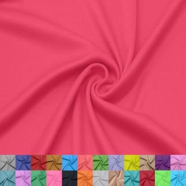 Imagem de Stylish FABRIC Forro interloque 100% poliéster de 152 cm de largura – tecido de malha leve elástico bidirecional por jarda para vestuário, maternidade, decorações de festa, cortinas, artesanato e faça