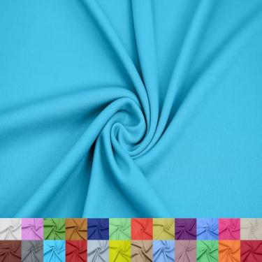 Imagem de Texco Inc Forro interloque 100% poliéster de 152 cm de largura – Tecido de malha leve da The Yard para vestuário, roupas, projetos escolares, decorações de festa, cortinas, artesanato e DIY, azul #082
