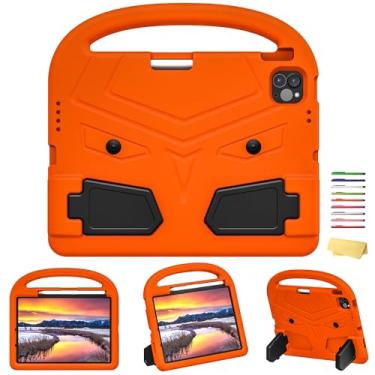 Imagem de UUcovers Capa infantil para iPad Pro de 11 polegadas M4 (2024) - 5ª geração, com suporte para lápis/suporte/alça/suporte dobrável, leve e macia, espuma vinílica acetinada, à prova de choque, capa para