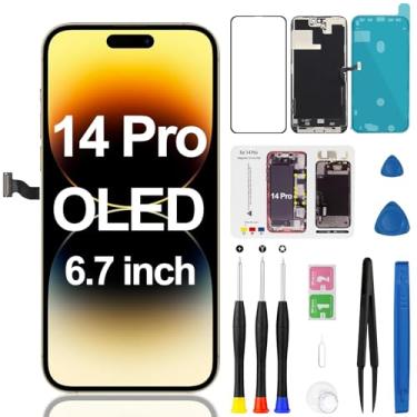 Imagem de Substituição de tela OLED para iPhone 14 Pro 120Hz Promoção 3D Touch LCD Display digitalizador conjunto completo com kits de ferramentas de reparo modelo A2650 A2889 A2890 A2892 6,1 polegadas