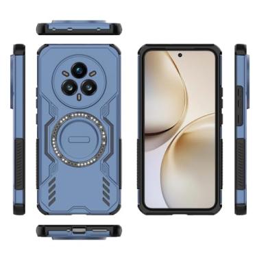 Imagem de Elubugod Capa compatível com Realme 14 Pro+ 5G, compatível com MagSafe, compatível com Realme 14 Pro Plus 5G RMX5051 Dissipação Cool Anti-queda capas de celular azul